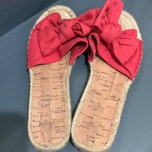 Disney espadrilles red sandals size 2 little girl